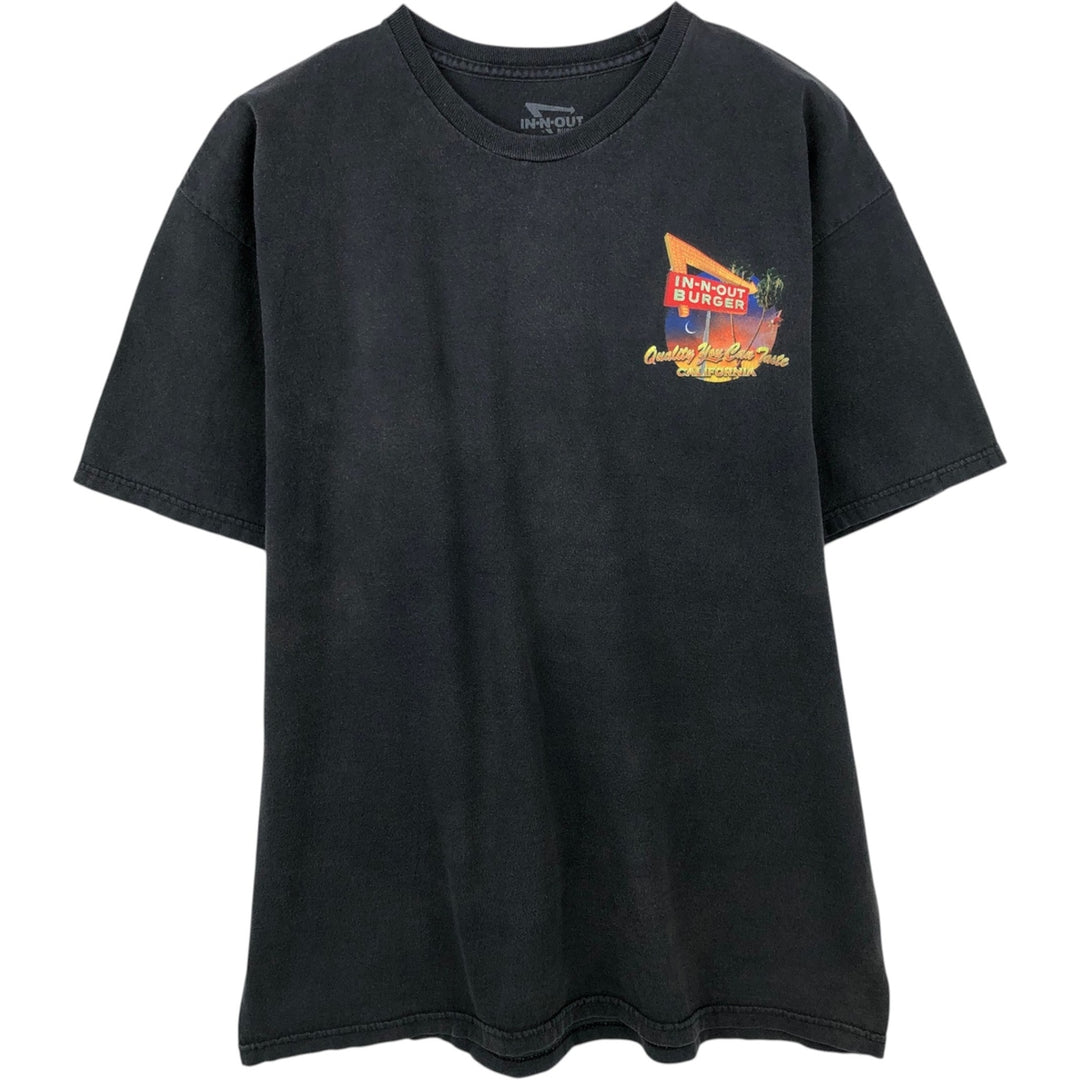IN-N-OUT BURGER In-and-Out Burger Advertising T-shirt Men's XL size cotton black type Vintage Second Hand