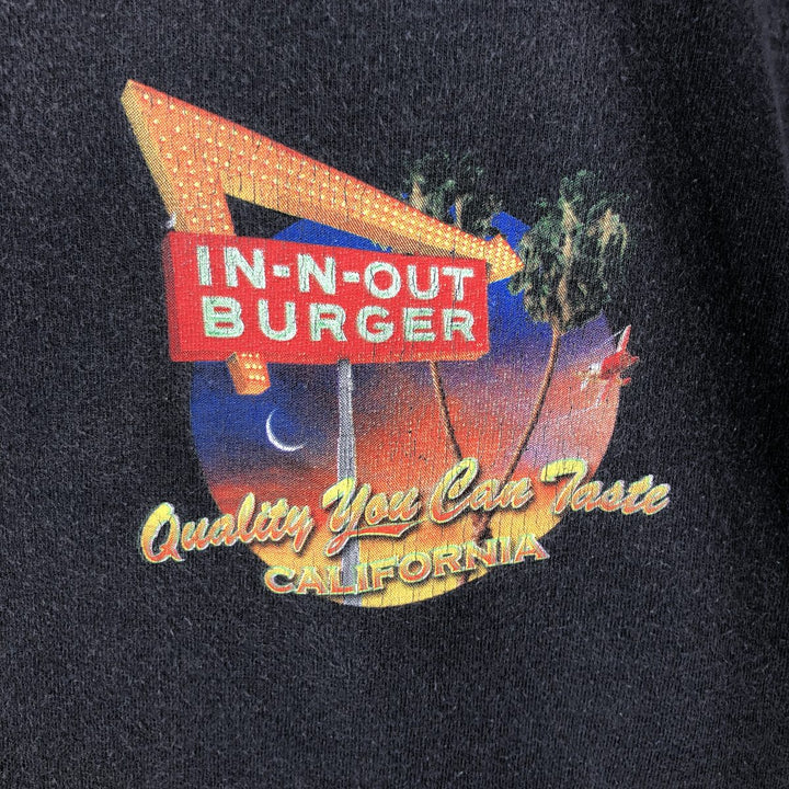IN-N-OUT BURGER In-and-Out Burger Advertising T-shirt Men's XL size cotton black type Vintage Second Hand