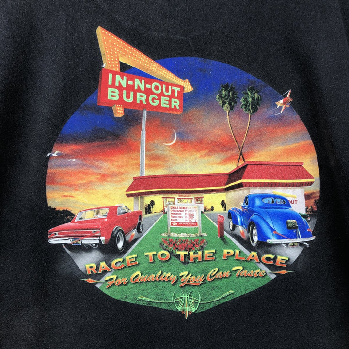 IN-N-OUT BURGER In-and-Out Burger Advertising T-shirt Men's XL size cotton black type Vintage Second Hand