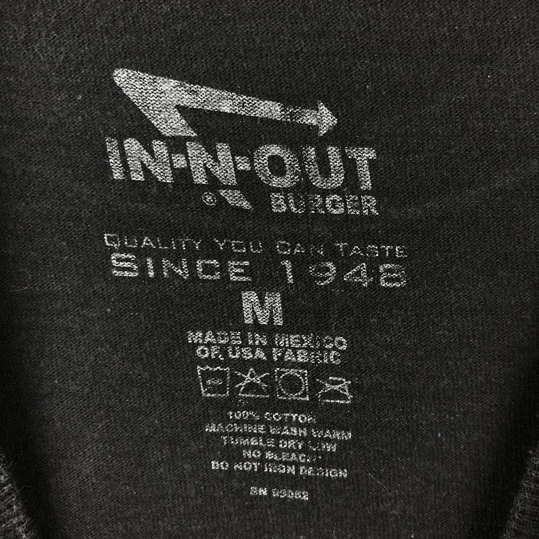 IN-N-OUT BURGER In-and-Out Burger Advertising T-shirt, Men's M size cotton black type Vintage Second Hand