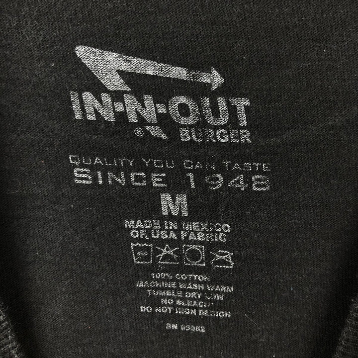 IN-N-OUT BURGER In-and-Out Burger Advertising T-shirt, Men's M size cotton black type Vintage Second Hand