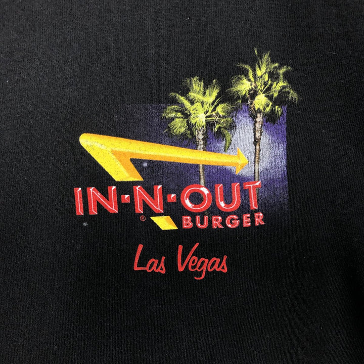 IN-N-OUT BURGER In-and-Out Burger Advertising T-shirt, Men's M size cotton black type Vintage Second Hand
