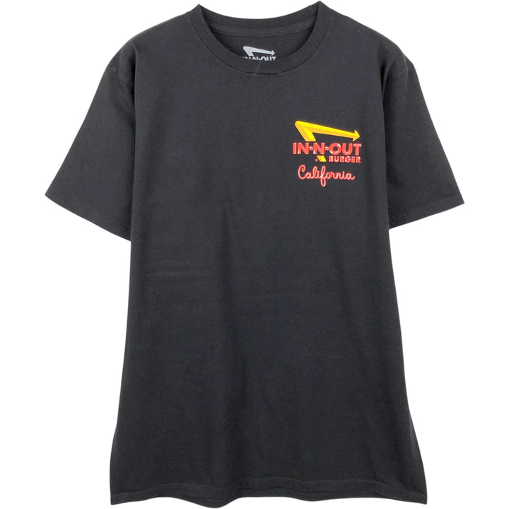 In-N-Out Burger Advertising T-Shirt, Made in USA, Men's Size M (approx.) cotton black type Vintage Second Hand