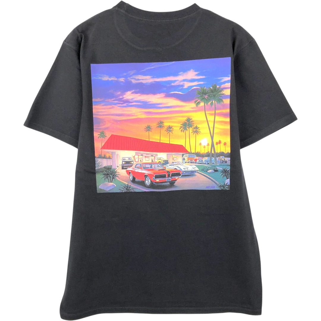 In-N-Out Burger Advertising T-Shirt, Made in USA, Men's Size M (approx.) cotton black type Vintage Second Hand
