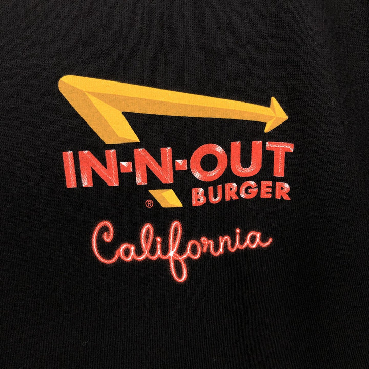 In-N-Out Burger Advertising T-Shirt, Made in USA, Men's Size M (approx.) cotton black type Vintage Second Hand