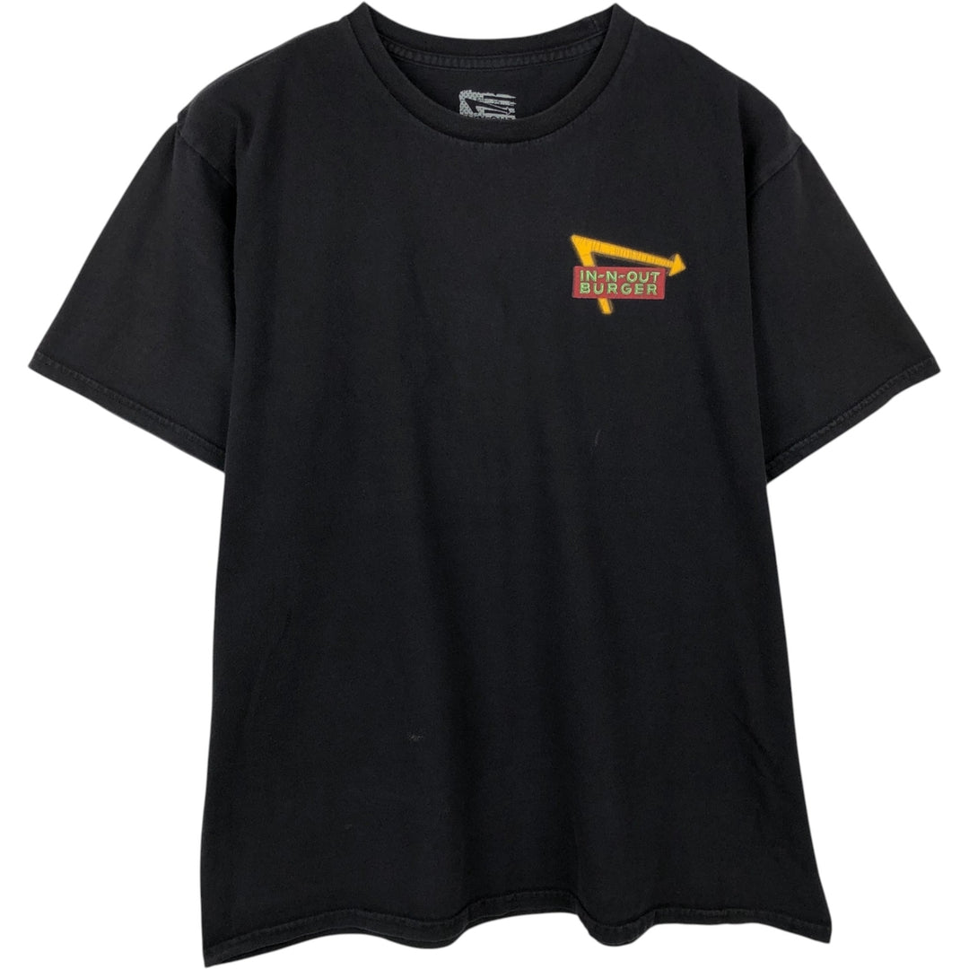 IN-N-OUT BURGER In-N-Out Burger Advertising T-shirt Made in USA Men's L size cotton black type Vintage Second Hand