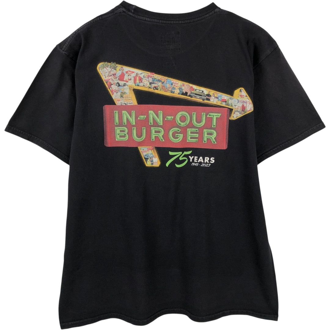 IN-N-OUT BURGER In-N-Out Burger Advertising T-shirt Made in USA Men's L size cotton black type Vintage Second Hand