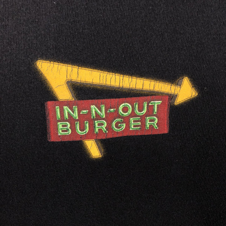 IN-N-OUT BURGER In-N-Out Burger Advertising T-shirt Made in USA Men's L size cotton black type Vintage Second Hand