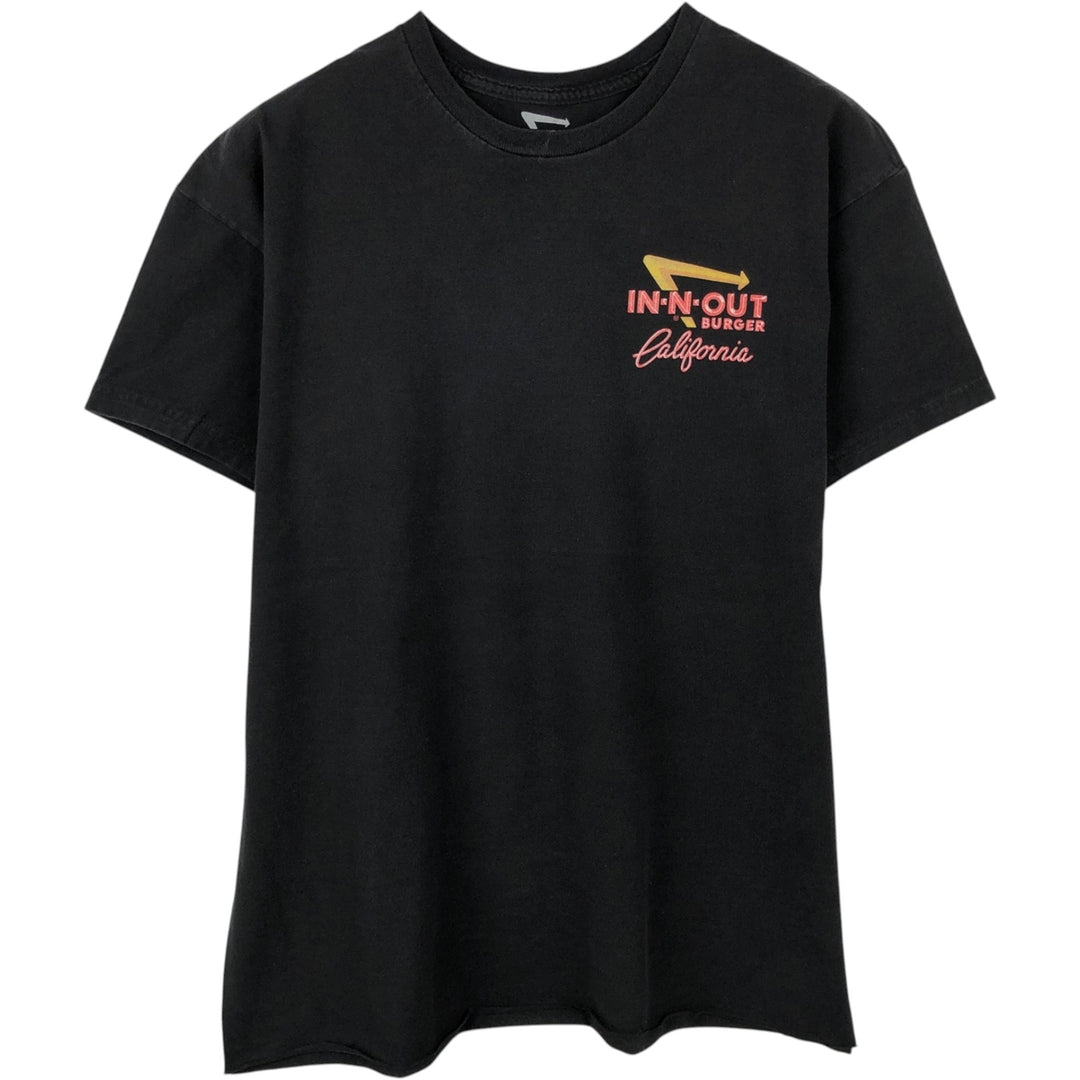 IN-N-OUT BURGER In-and-Out Burger Advertising T-shirt, Men's L size cotton black type Vintage Second Hand