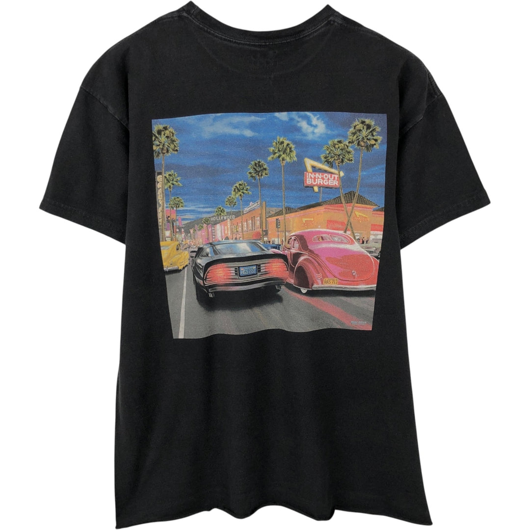 IN-N-OUT BURGER In-and-Out Burger Advertising T-shirt, Men's L size cotton black type Vintage Second Hand