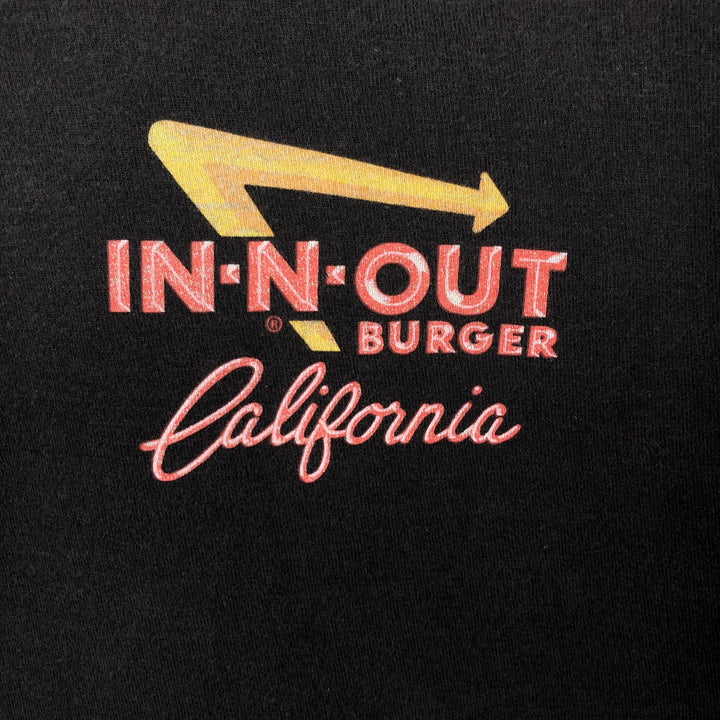 IN-N-OUT BURGER In-and-Out Burger Advertising T-shirt, Men's L size cotton black type Vintage Second Hand