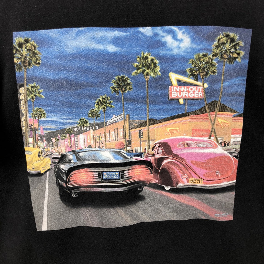 IN-N-OUT BURGER In-and-Out Burger Advertising T-shirt, Men's L size cotton black type Vintage Second Hand