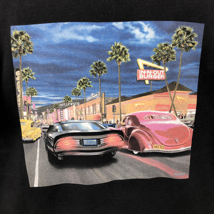 IN-N-OUT BURGER In-and-Out Burger Advertising T-shirt, Men's L size cotton black type Vintage Second Hand