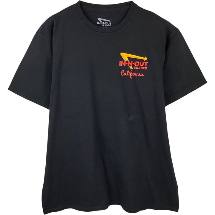 IN-N-OUT BURGER In-N-Out Burger Advertising T-shirt Made in USA Men's L size cotton black type Vintage Second Hand