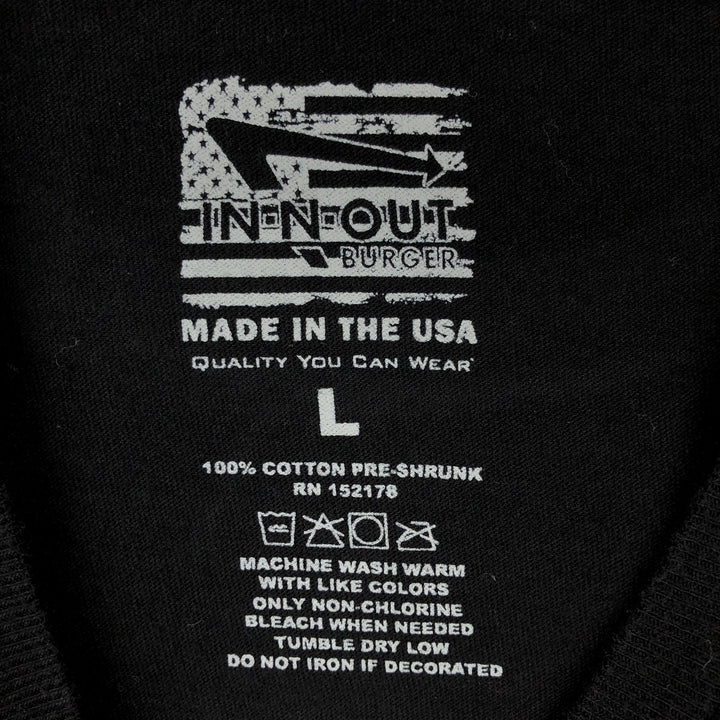 IN-N-OUT BURGER In-N-Out Burger Advertising T-shirt Made in USA Men's L size cotton black type Vintage Second Hand