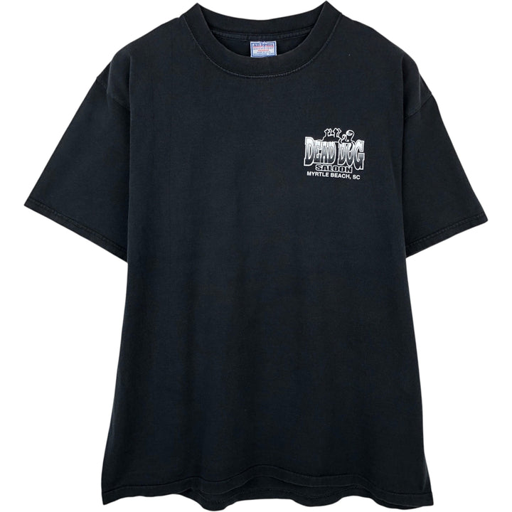 90'S All Sport Dead Dog Saloon Advertising T-Shirt, Made in USA, Men's XL equivalent, Vintage cotton black type Vintage Second Hand