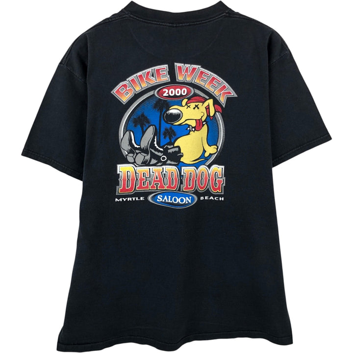 90'S All Sport Dead Dog Saloon Advertising T-Shirt, Made in USA, Men's XL equivalent, Vintage cotton black type Vintage Second Hand