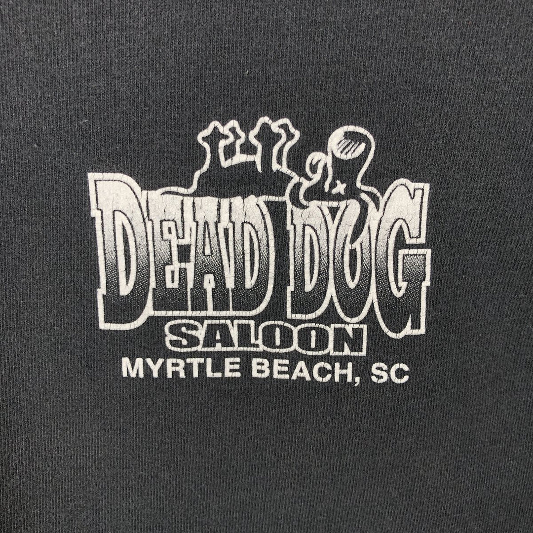 90'S All Sport Dead Dog Saloon Advertising T-Shirt, Made in USA, Men's XL equivalent, Vintage cotton black type Vintage Second Hand