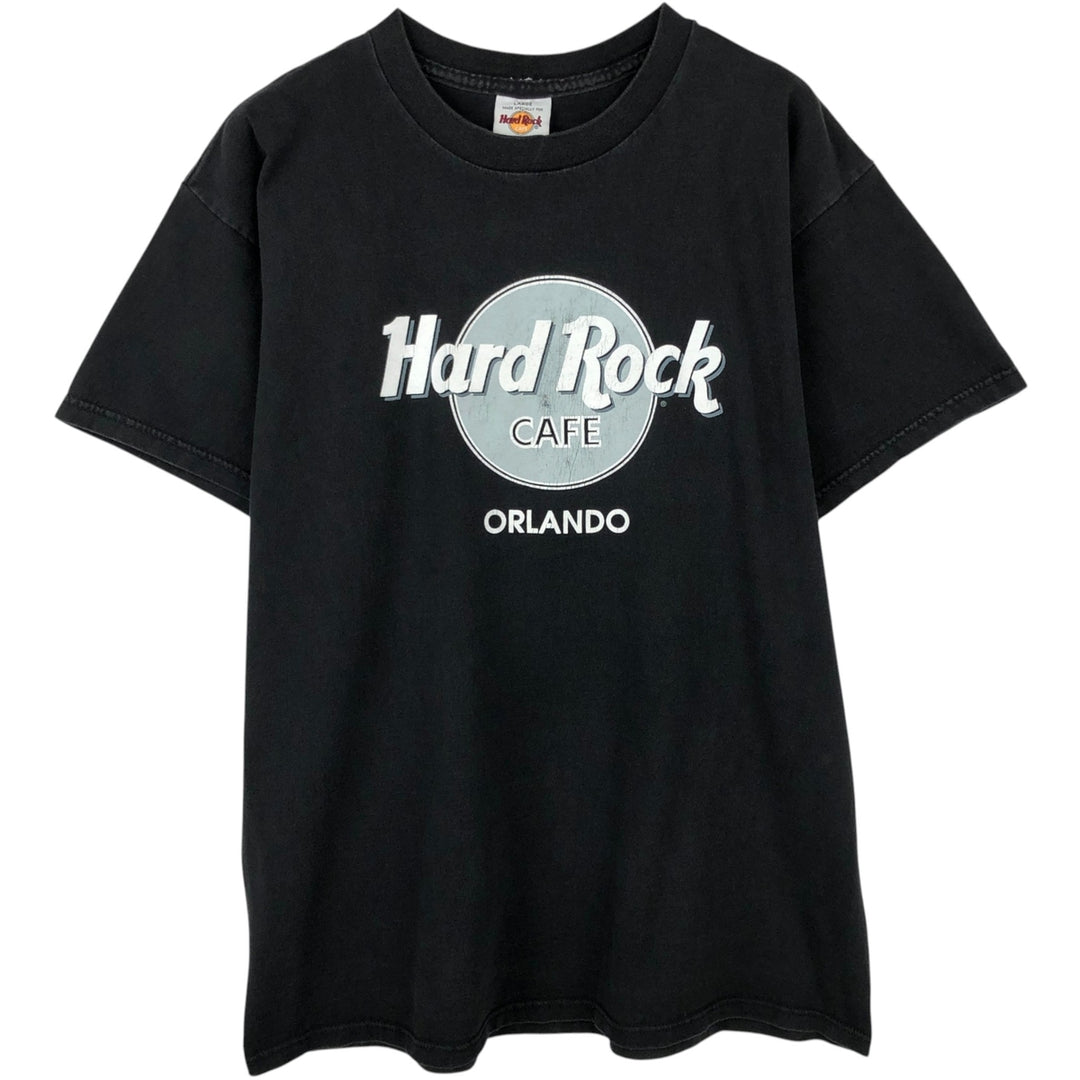 HARD ROCK CAFE Hard Rock Cafe Advertising T-shirt Made in USA Men's L size cotton black type Vintage Second Hand