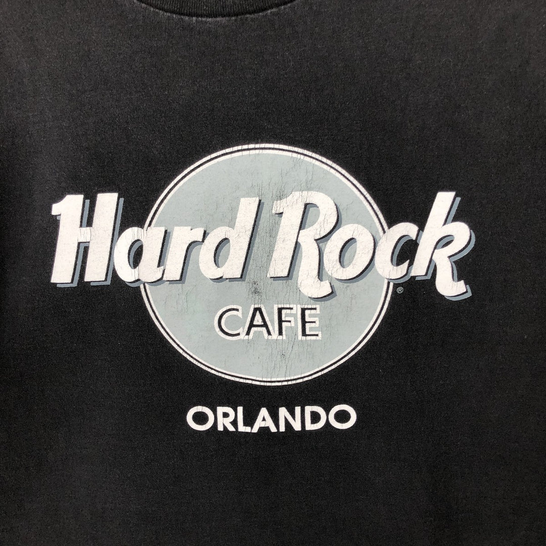 HARD ROCK CAFE Hard Rock Cafe Advertising T-shirt Made in USA Men's L size cotton black type Vintage Second Hand