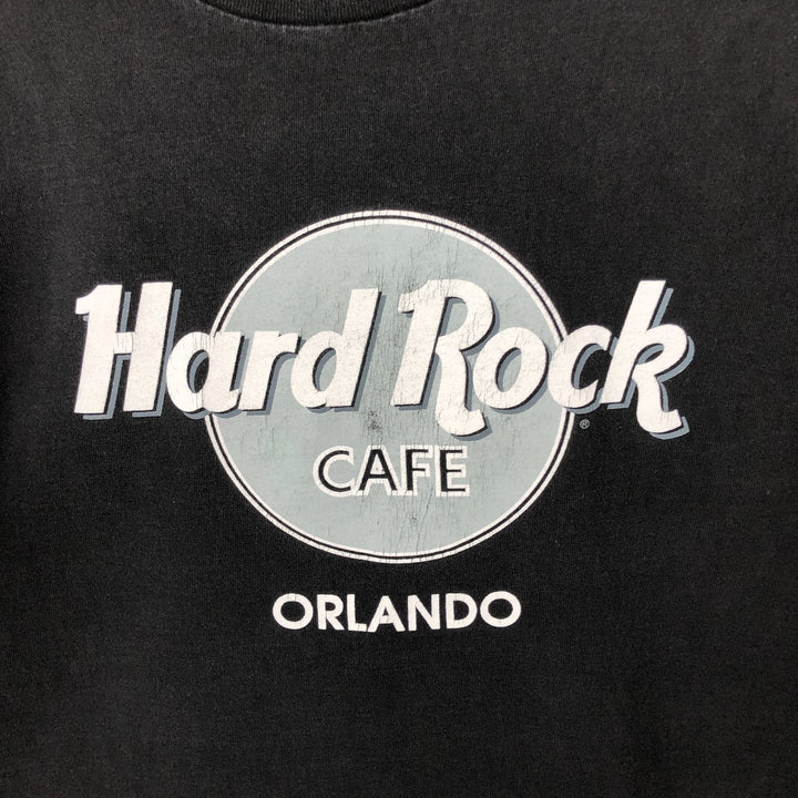 HARD ROCK CAFE Hard Rock Cafe Advertising T-shirt Made in USA Men's L size cotton black type Vintage Second Hand