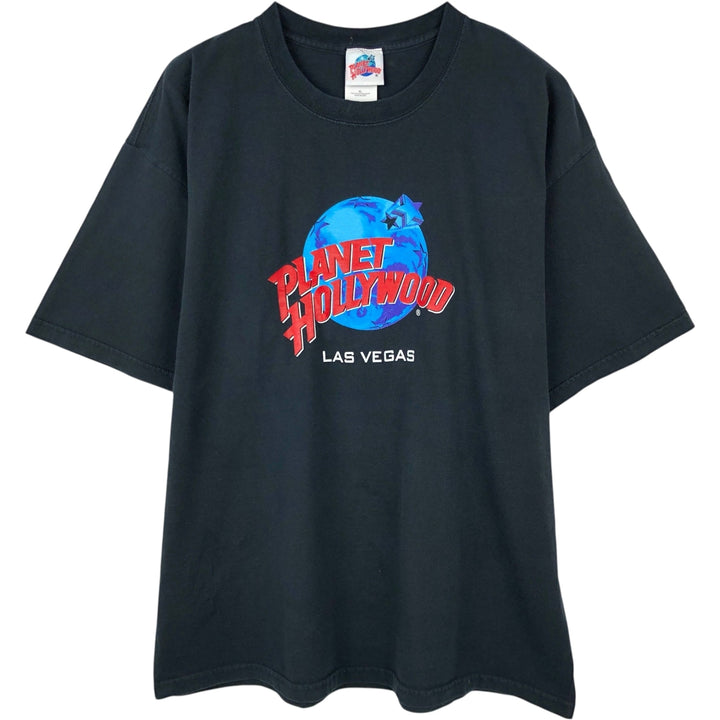 90'S PLANET HOLLYWOOD Advertising T-Shirt, Men's XL equivalent, Vintage cotton black type Vintage Second Hand