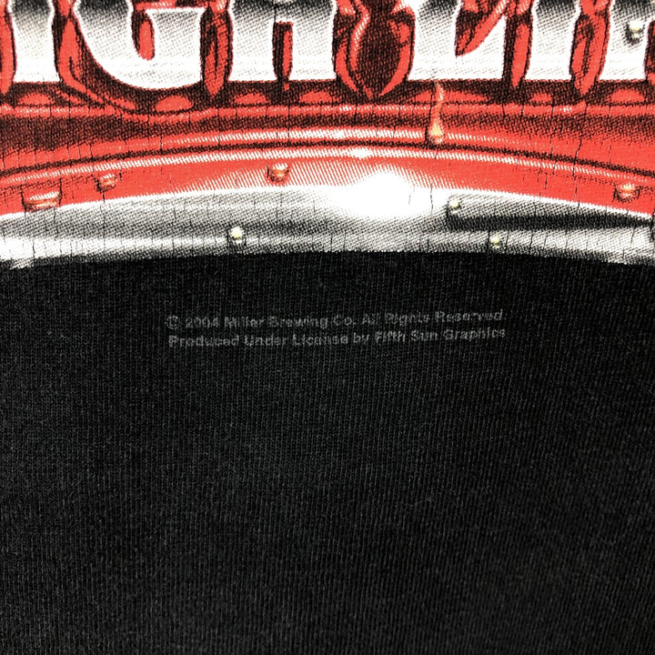 2000'S ALSTYLE Miller High Life Advertising T-shirt, Men's Size L (approx.) cotton black type Vintage Second Hand