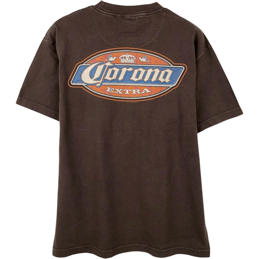 2000'S ODM CORONA EXTRA Advertising T-shirt, Men's Size S (approx.) unclear brown type Vintage Second Hand