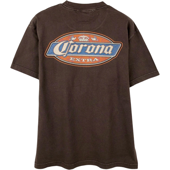 2000'S ODM CORONA EXTRA Advertising T-shirt, Men's Size S (approx.) unclear brown type Vintage Second Hand