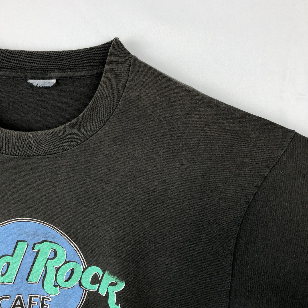 HARD ROCK CAFE Hard Rock Cafe Advertising T-shirt Men's XL size unclear black type Vintage Second Hand