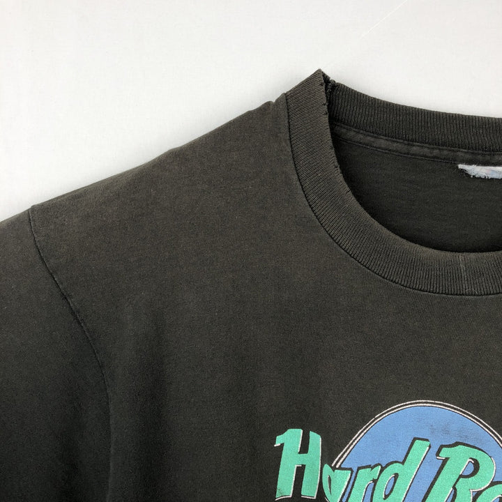 HARD ROCK CAFE Hard Rock Cafe Advertising T-shirt Men's XL size unclear black type Vintage Second Hand