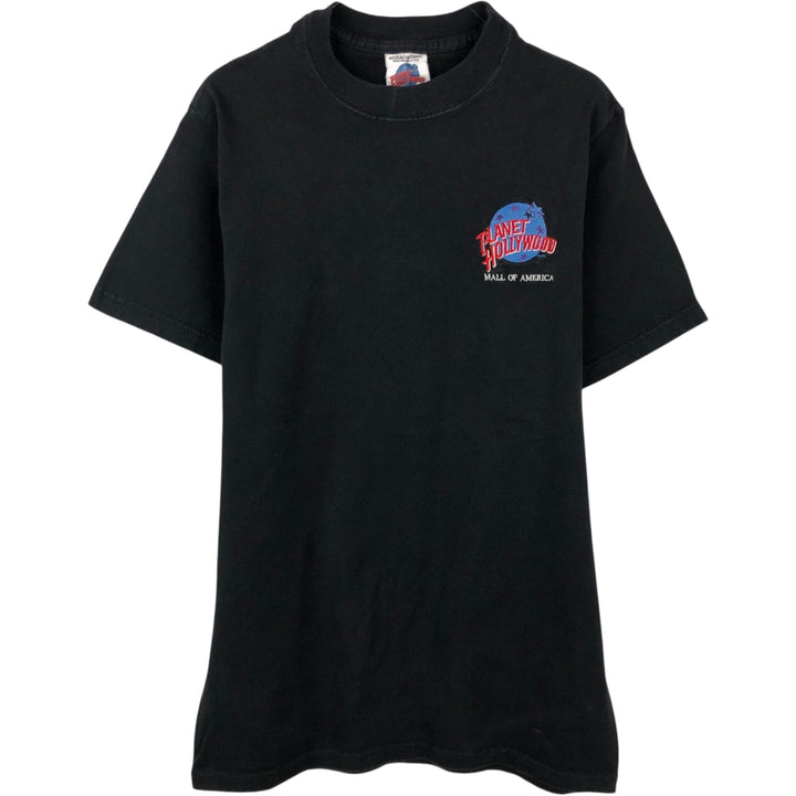 90'S PLANET HOLLYWOOD Advertising T-shirt, Made in USA, Men's M, Vintage cotton black type Vintage Second Hand