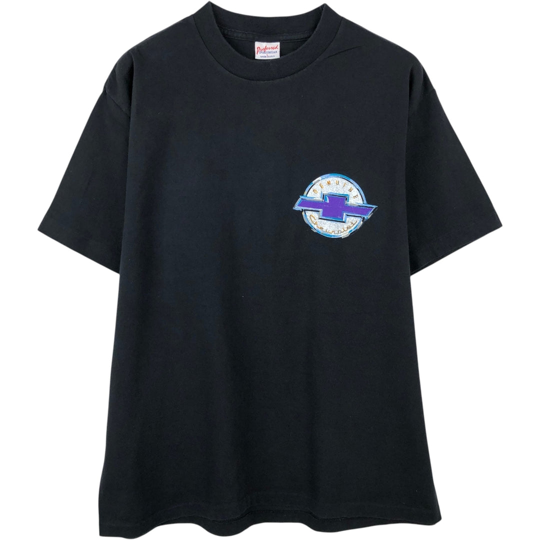 90'S Preferred Genuine Chevrolet Advertising T-Shirt, Made in USA, Men's Size L (Equivalent), Vintage cotton black type Vintage Second Hand