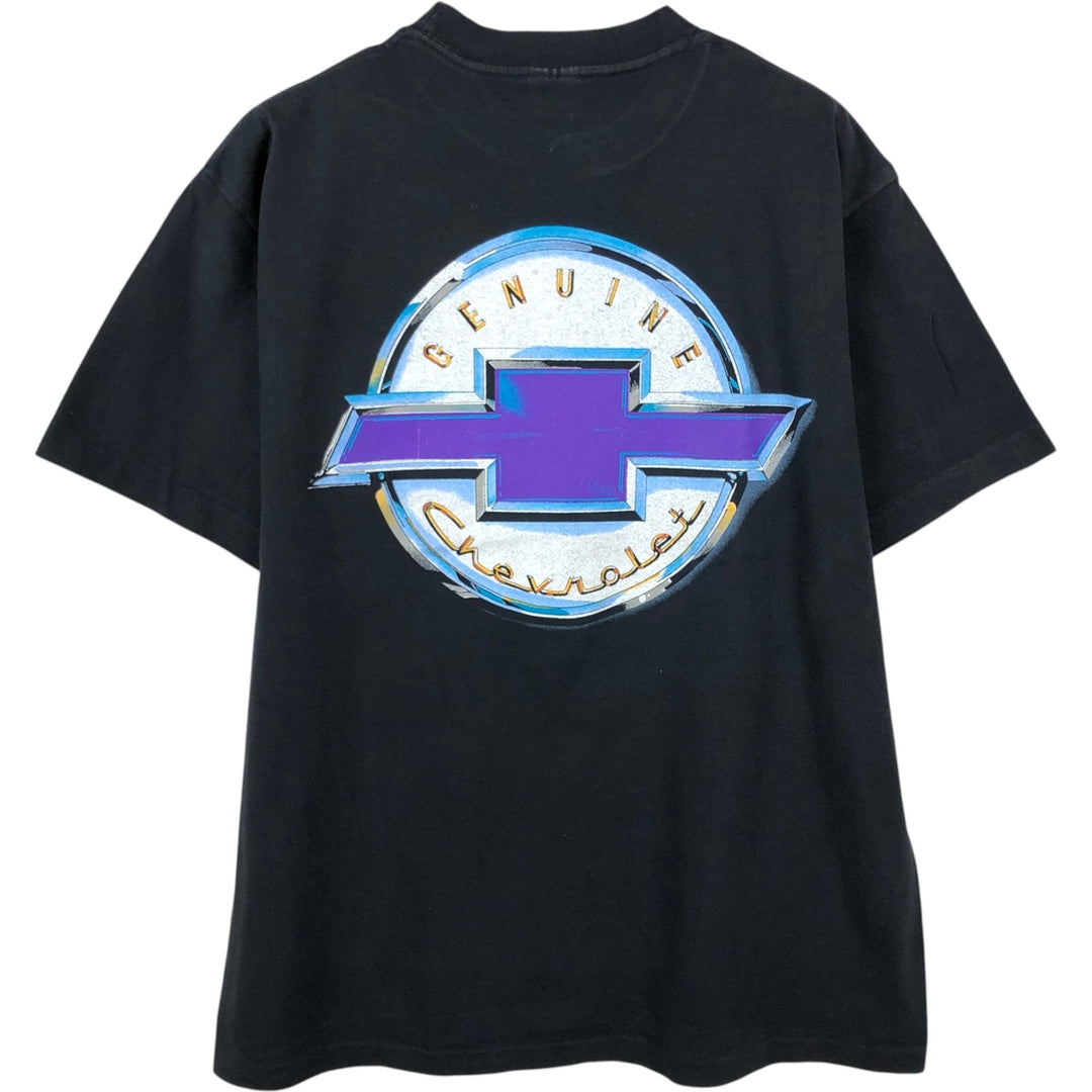 90'S Preferred Genuine Chevrolet Advertising T-Shirt, Made in USA, Men's Size L (Equivalent), Vintage cotton black type Vintage Second Hand