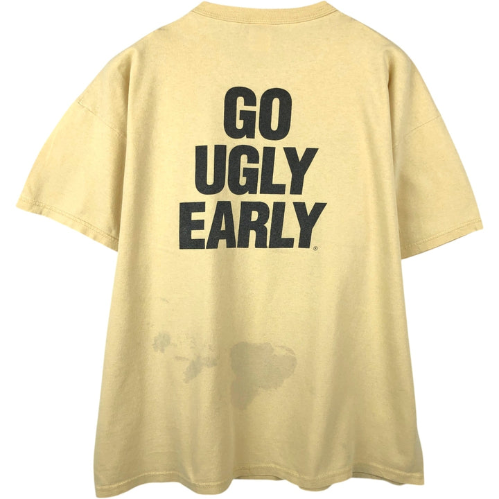 90'S Russell Harry's Chocolate Shop Advertising T-Shirt, Men's Size XL (Equivalent), Vintage cotton yellow type Vintage Second Hand