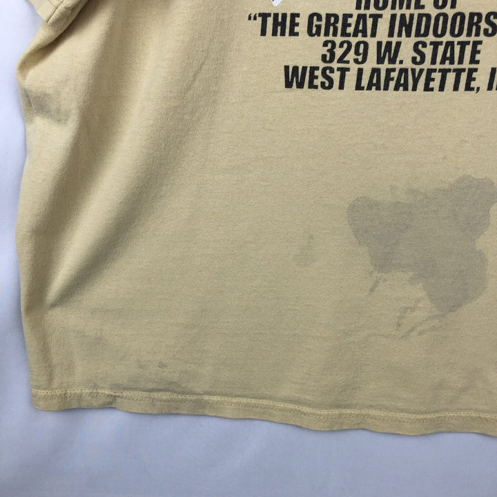 90'S Russell Harry's Chocolate Shop Advertising T-Shirt, Men's Size XL (Equivalent), Vintage cotton yellow type Vintage Second Hand