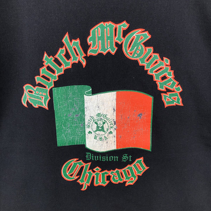 90'S Russell Butch McGuire's Advertising T-Shirt, Made in USA, Men's XL equivalent, Vintage cotton black type Vintage Second Hand