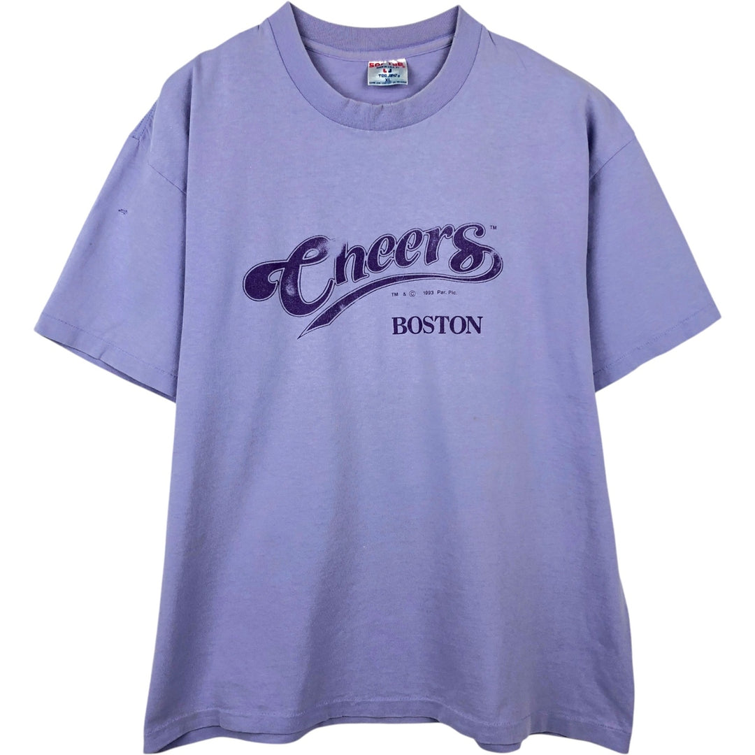 90'S SOF TEE Cheers Advertising T-shirt, Made in USA, Men's XL equivalent, Vintage cotton purple type Vintage Second Hand