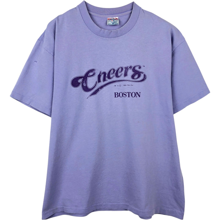 90'S SOF TEE Cheers Advertising T-shirt, Made in USA, Men's XL equivalent, Vintage cotton purple type Vintage Second Hand