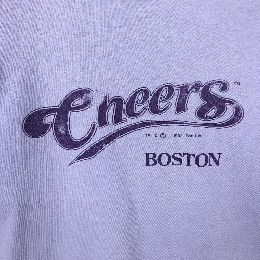 90'S SOF TEE Cheers Advertising T-shirt, Made in USA, Men's XL equivalent, Vintage cotton purple type Vintage Second Hand