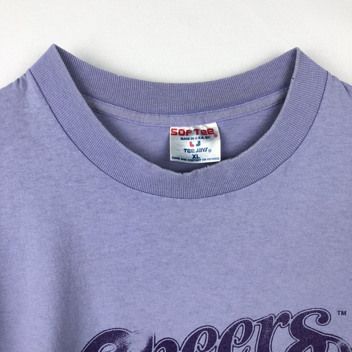 90'S SOF TEE Cheers Advertising T-shirt, Made in USA, Men's XL equivalent, Vintage cotton purple type Vintage Second Hand