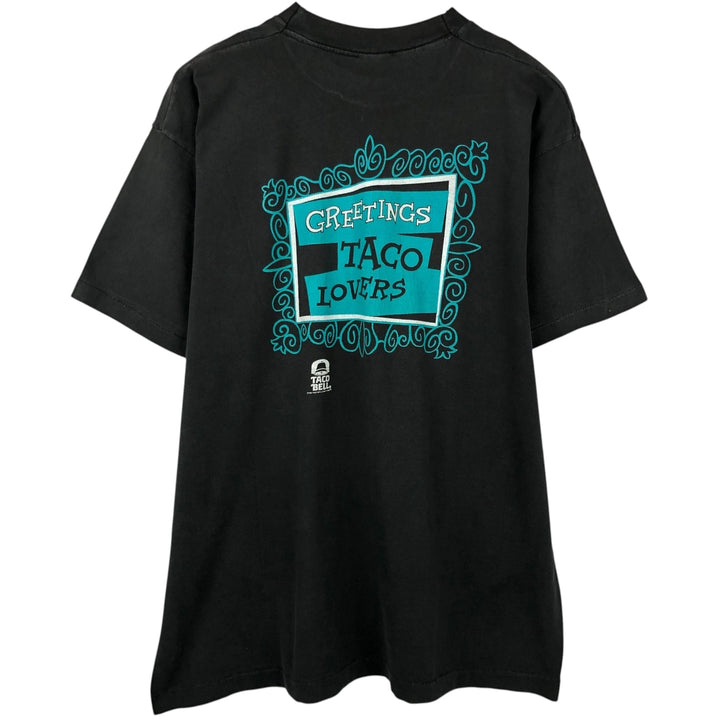 90'S Taco Bell Advertising T-Shirt, Men's Size XL (Equivalent), Vintage unclear black type Vintage Second Hand