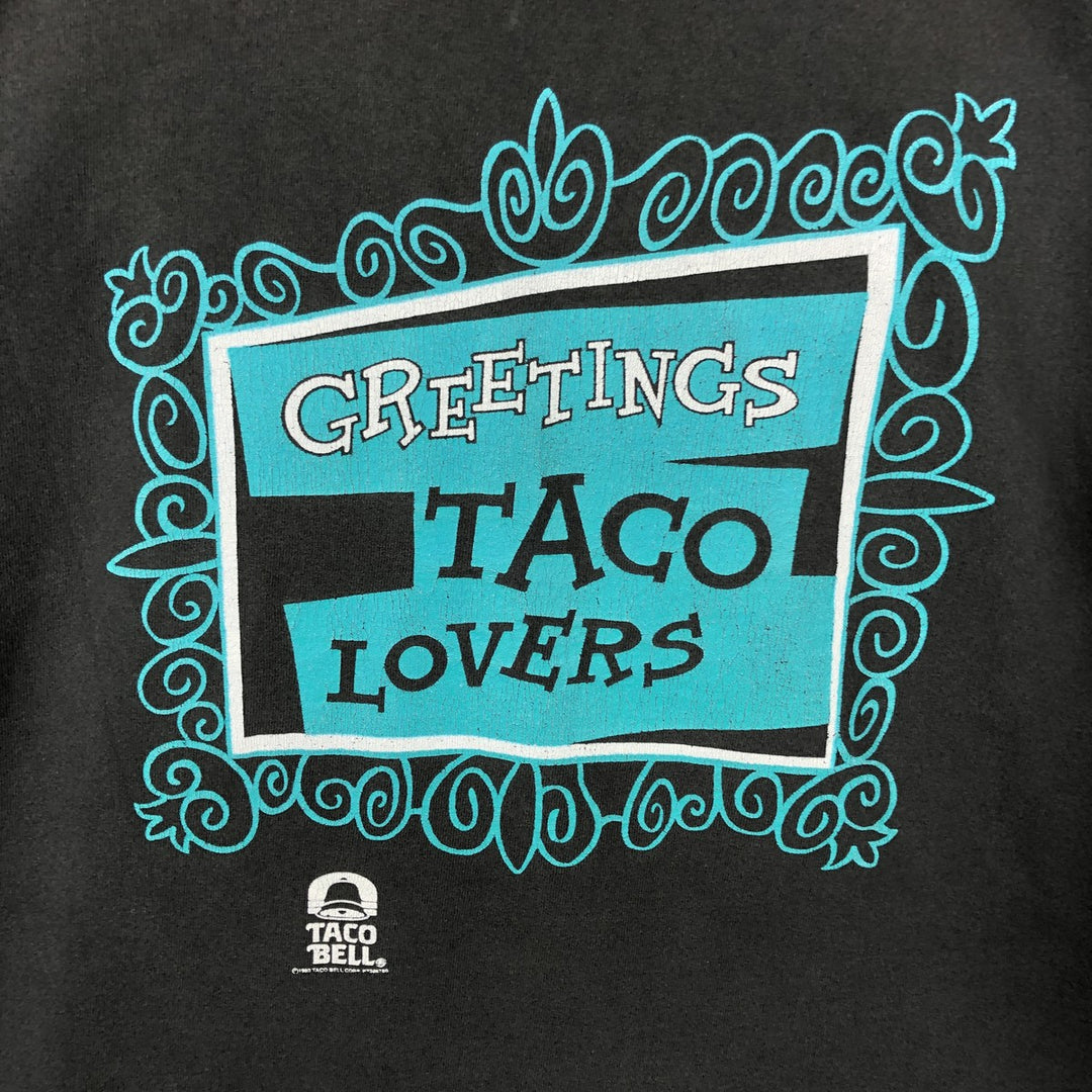 90'S Taco Bell Advertising T-Shirt, Men's Size XL (Equivalent), Vintage unclear black type Vintage Second Hand
