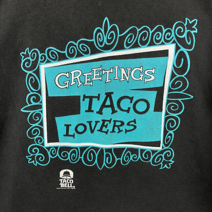 90'S Taco Bell Advertising T-Shirt, Men's Size XL (Equivalent), Vintage unclear black type Vintage Second Hand
