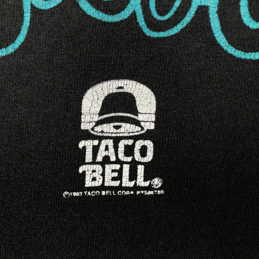 90'S Taco Bell Advertising T-Shirt, Men's Size XL (Equivalent), Vintage unclear black type Vintage Second Hand