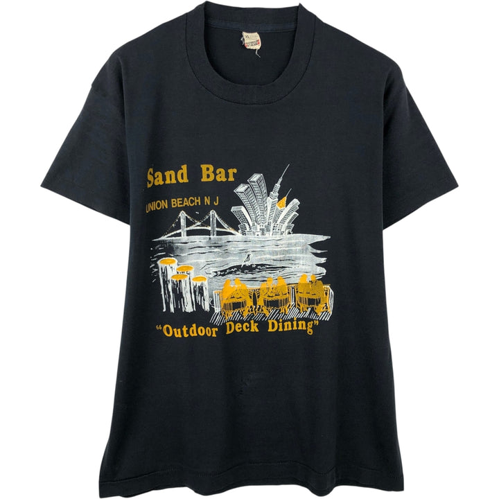 Screen Stars Sand Bar Advertising T-Shirt, Made in USA, Men's XL (approx.), Vintage. cotton black type Vintage Second Hand