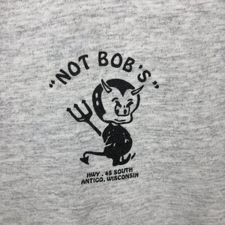 90'S BELTON NOT BOB'S advertising T-shirt, Made in USA, Men's size L equivalent, Vintage cotton gray type Vintage Second Hand