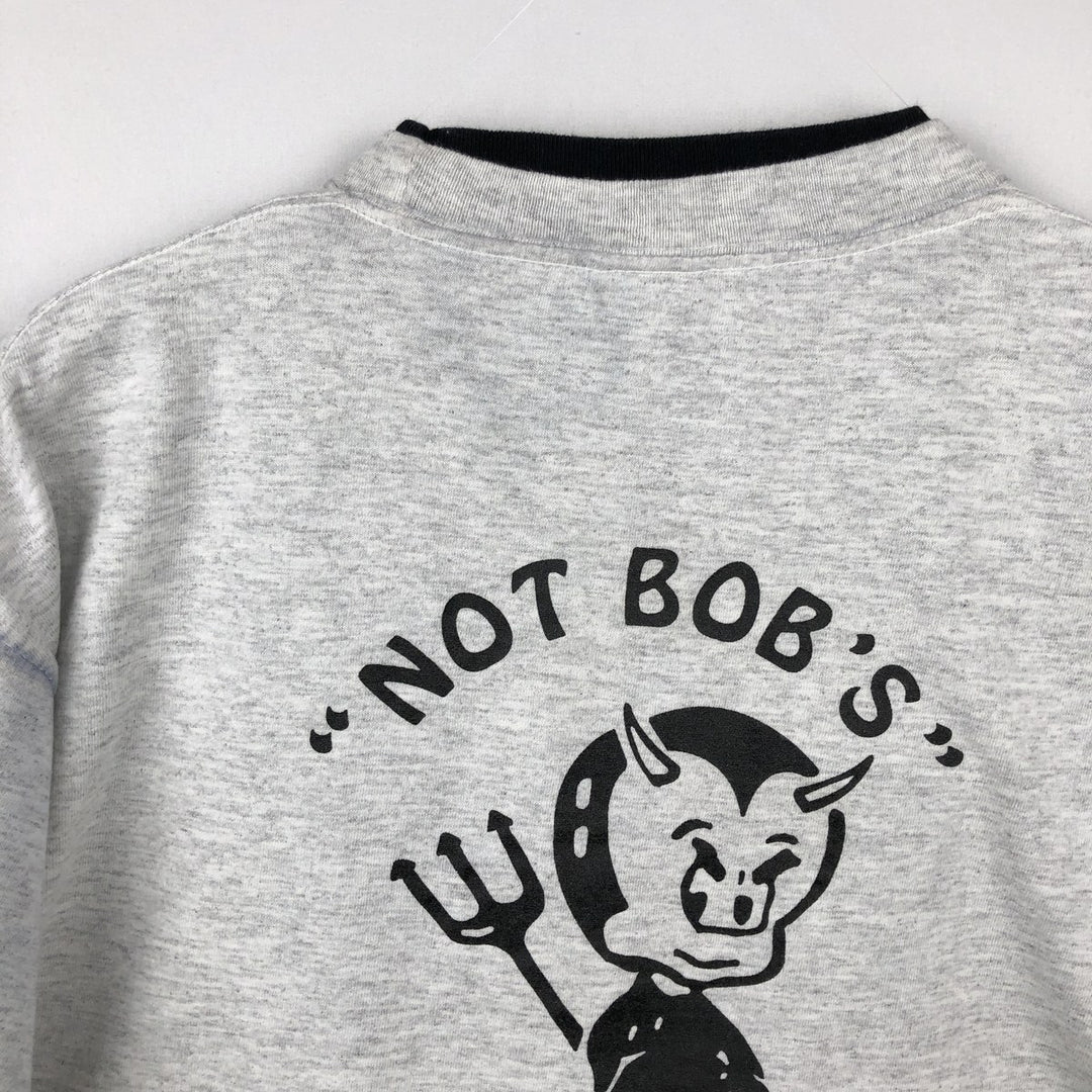 90'S BELTON NOT BOB'S advertising T-shirt, Made in USA, Men's size L equivalent, Vintage cotton gray type Vintage Second Hand