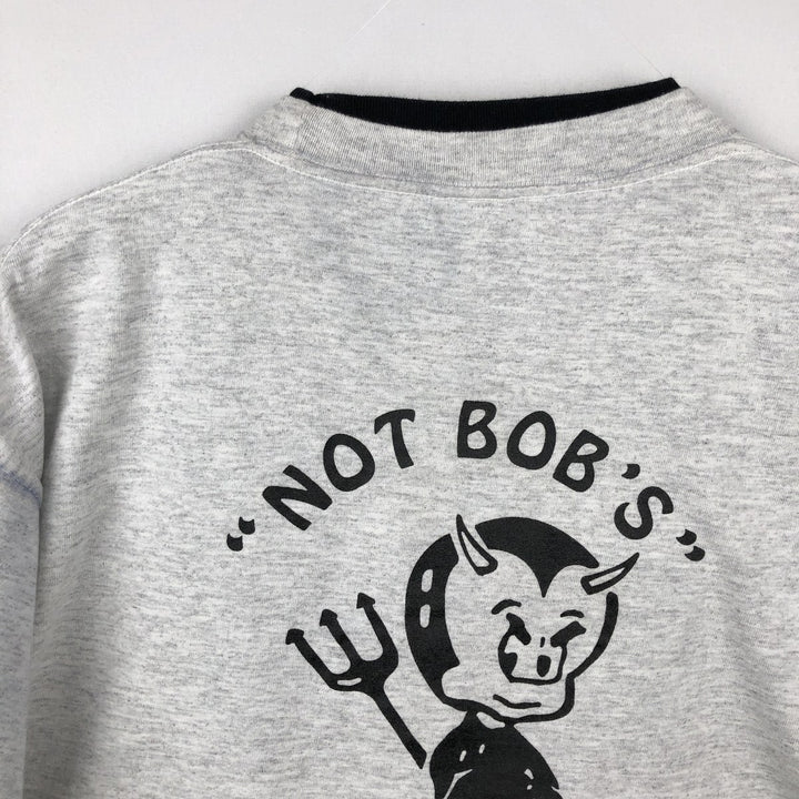 90'S BELTON NOT BOB'S advertising T-shirt, Made in USA, Men's size L equivalent, Vintage cotton gray type Vintage Second Hand