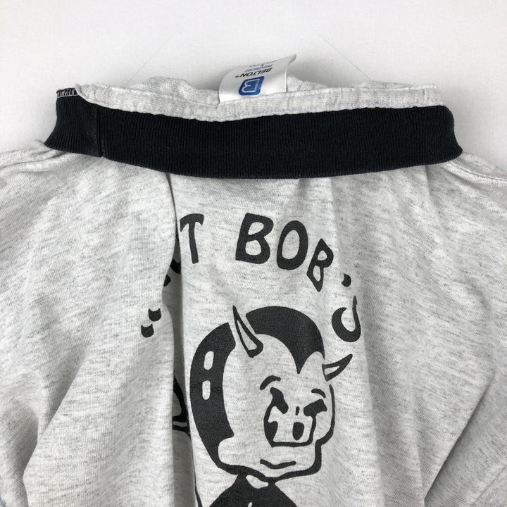 90'S BELTON NOT BOB'S advertising T-shirt, Made in USA, Men's size L equivalent, Vintage cotton gray type Vintage Second Hand